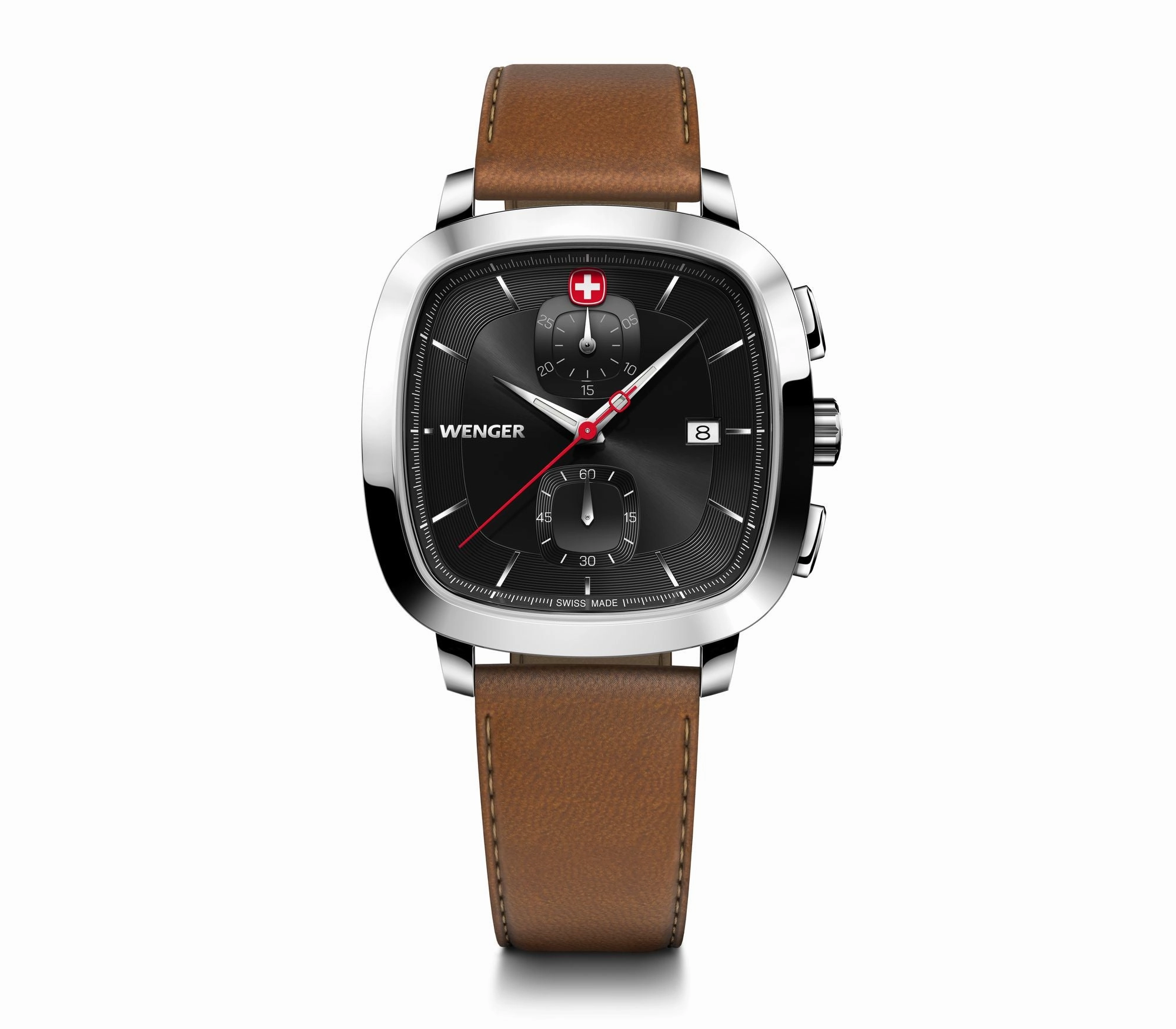 Wenger Vintage Classic Chrono 39.5mm Black Dial Leather Watch 01.1933.102