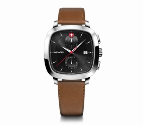 Wenger Vintage Classic Chrono 39.5mm Black Dial Leather Watch 01.1933.102