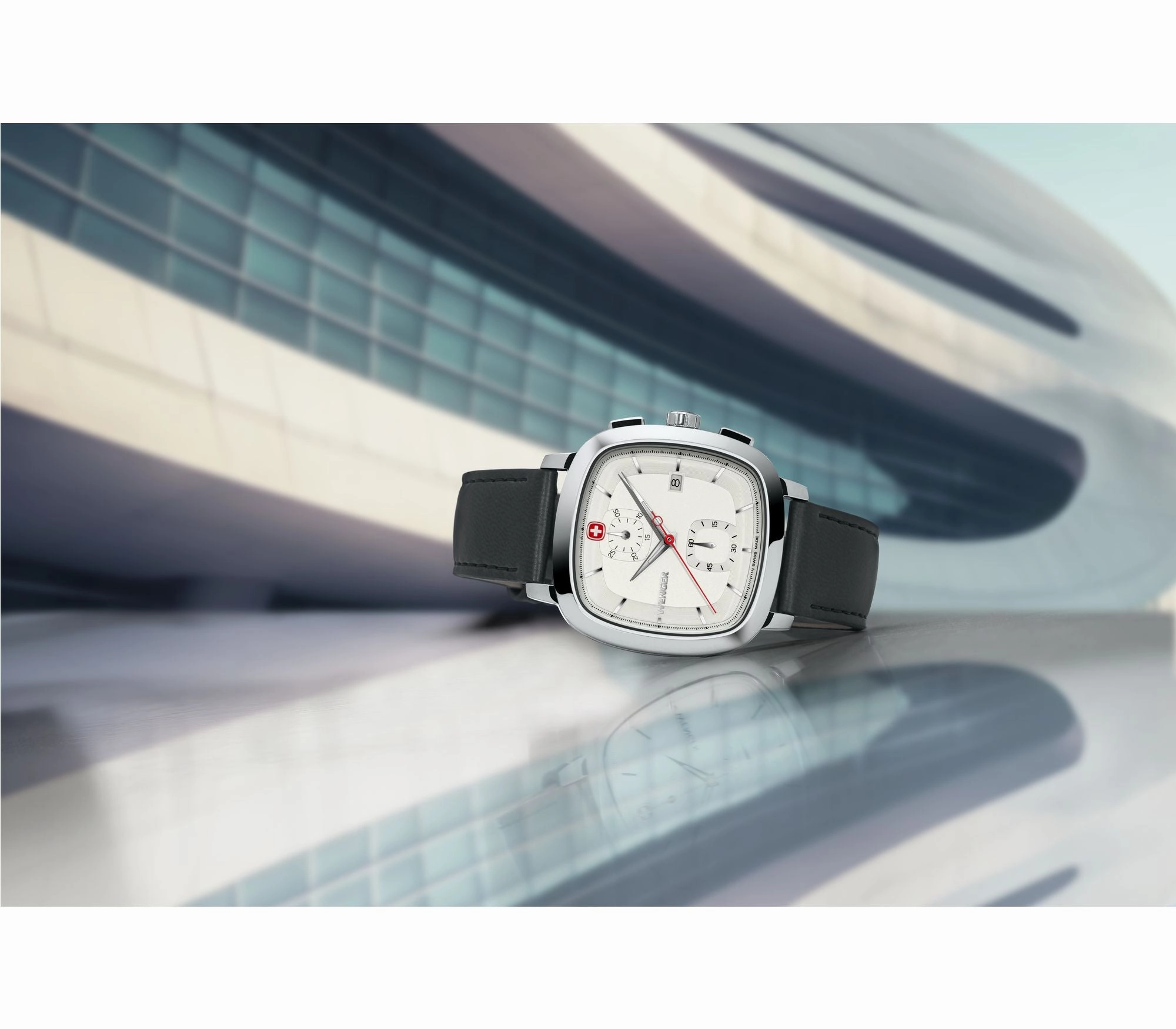 Wenger Vintage Classic Chrono 39.5mm White Dial Leather Watch 01.1933.104