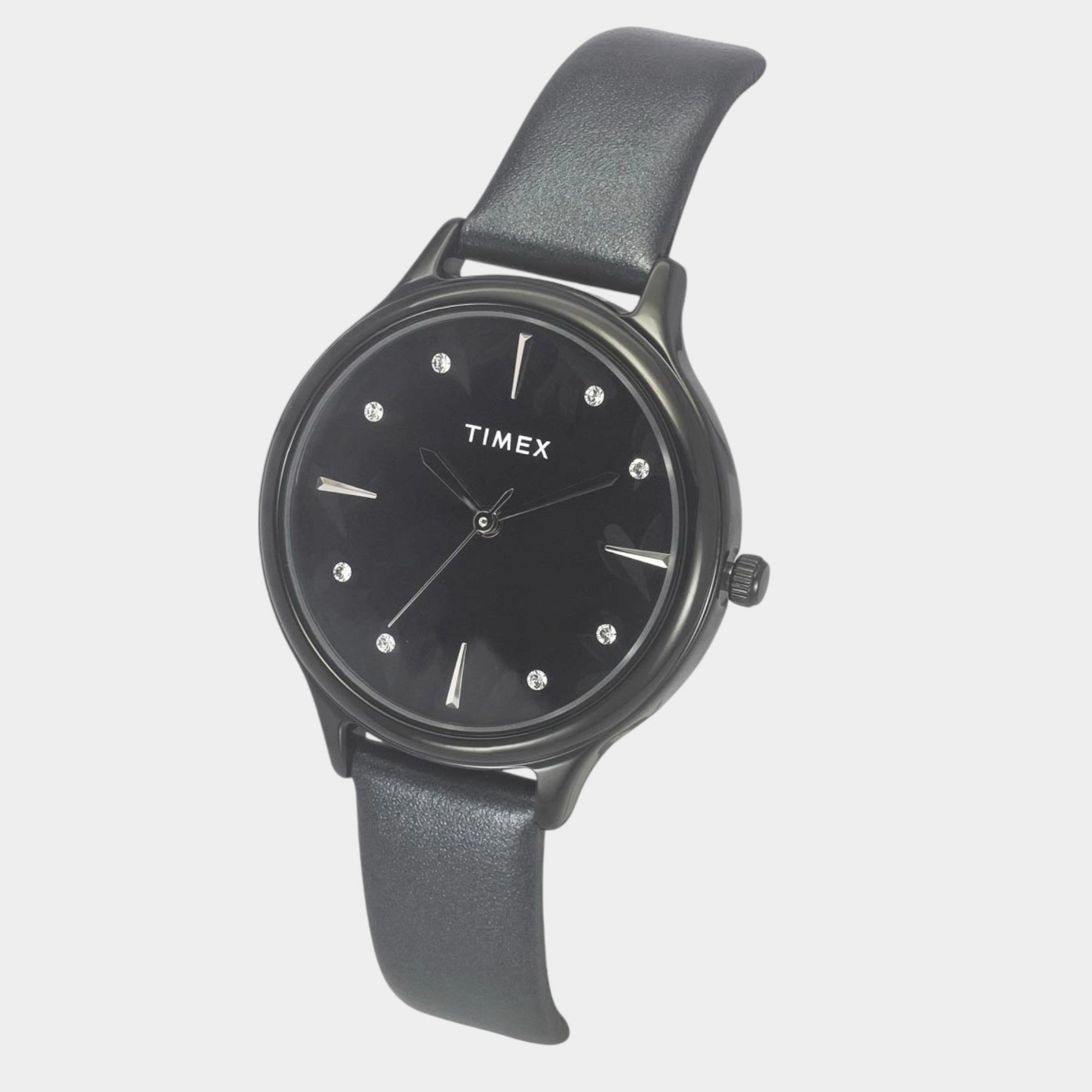 Women Quartz Black Dial Analog Leather Watch TWTL12109