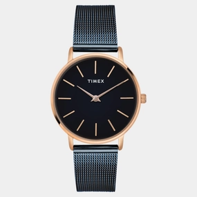 Women Quartz Black Dial Analog Stainless Steel Watch TWEL15611