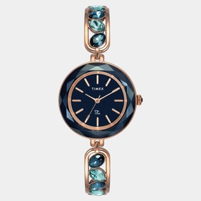 Women Quartz Blue Dial Analog Brass Watch TWEL17604