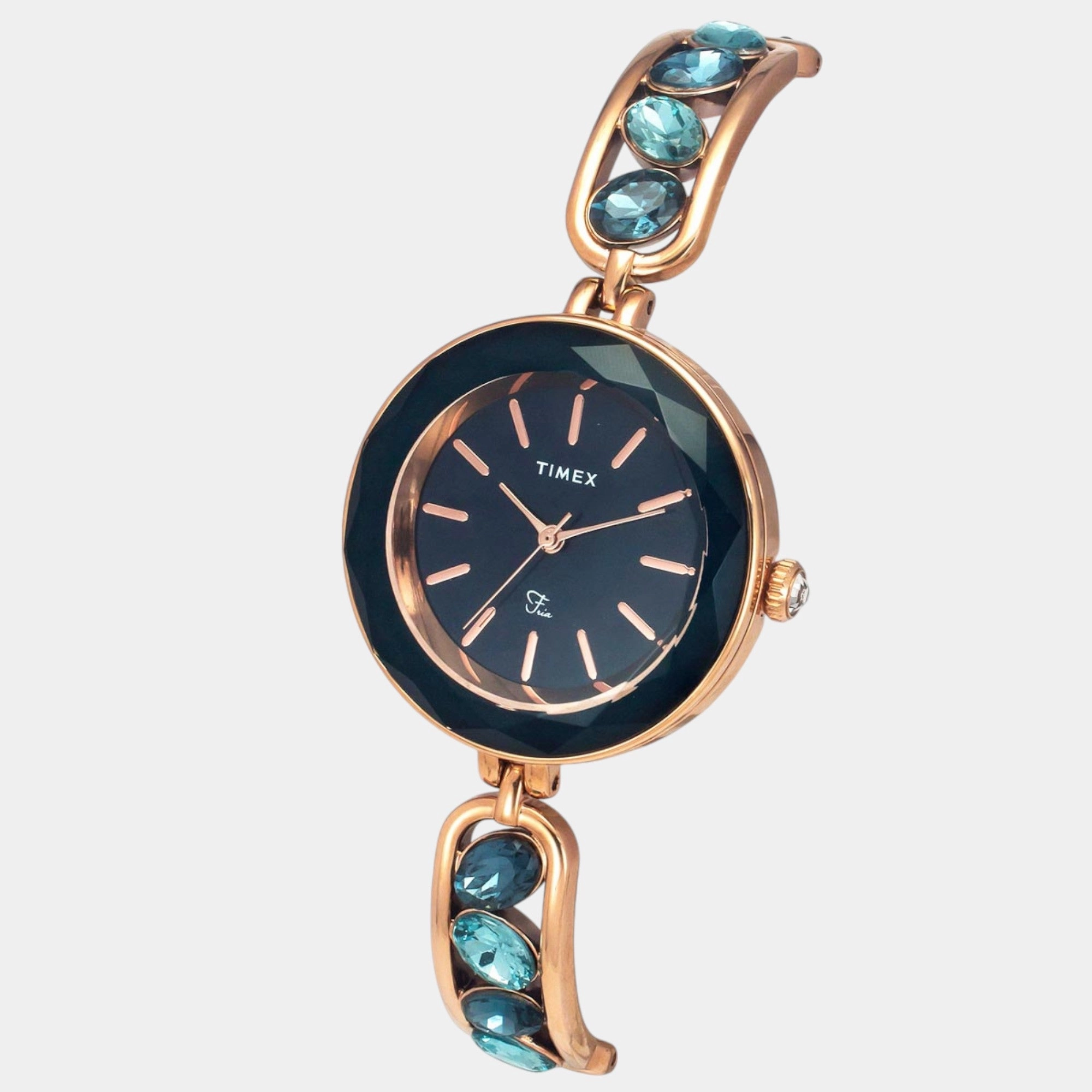 Women Quartz Blue Dial Analog Brass Watch TWEL17604