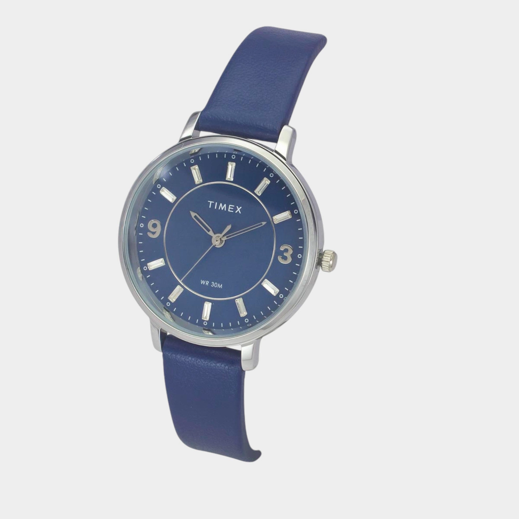 Women Quartz Blue Dial Analog Leather Watch TWEL15818