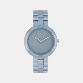 Women Quartz Blue Dial Analog Stainless Steel Watch 25100074
