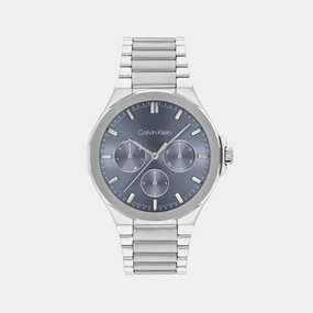 Women Quartz Blue Dial Multi-Function Stainless Steel Watch 25100051