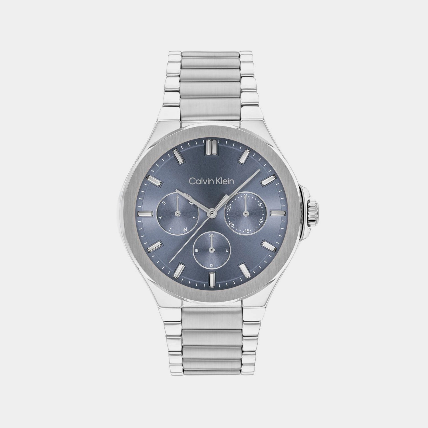 Women Quartz Blue Dial Multi-Function Stainless Steel Watch 25100051