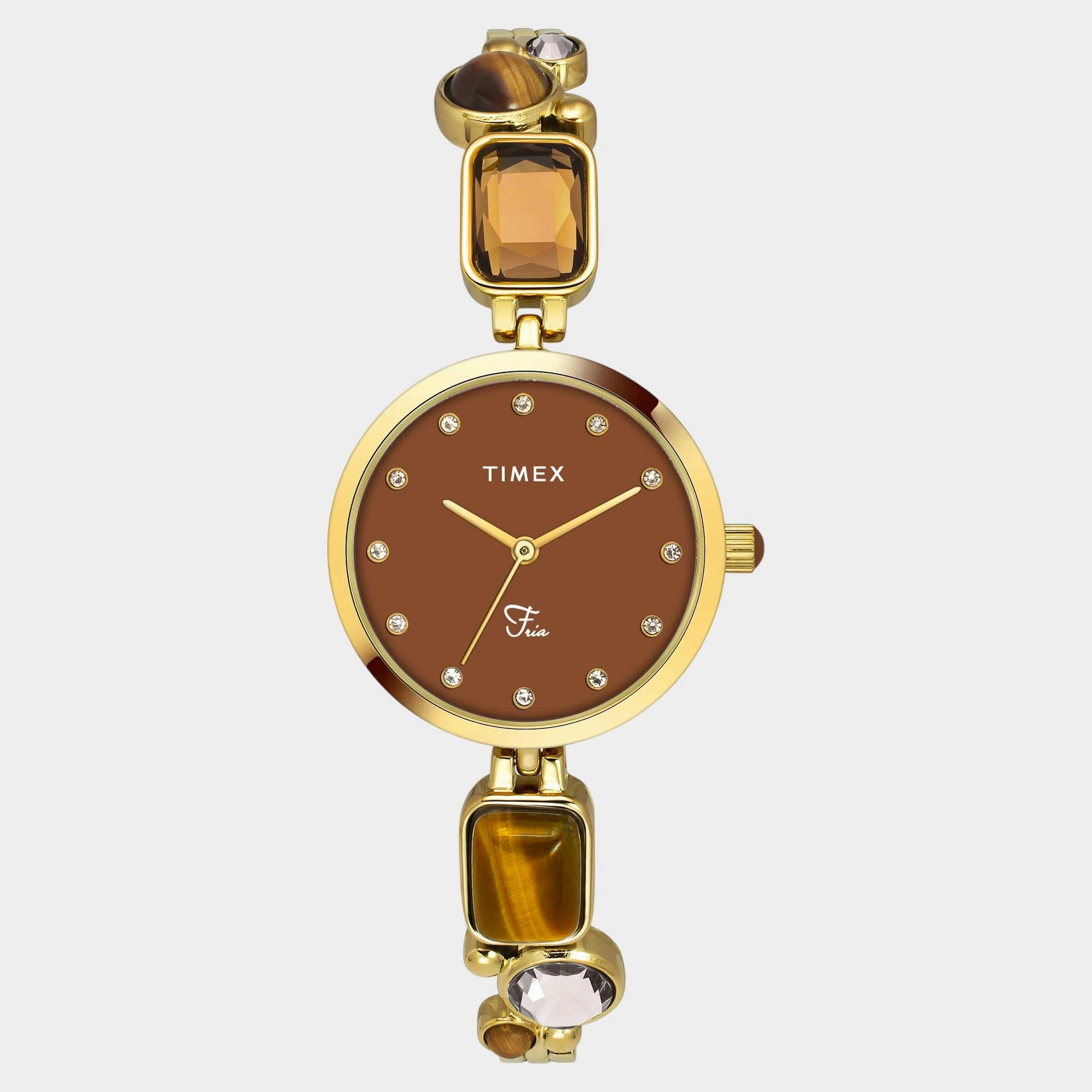 Women Quartz Brown Dial Analog Brass Watch TWEL17800
