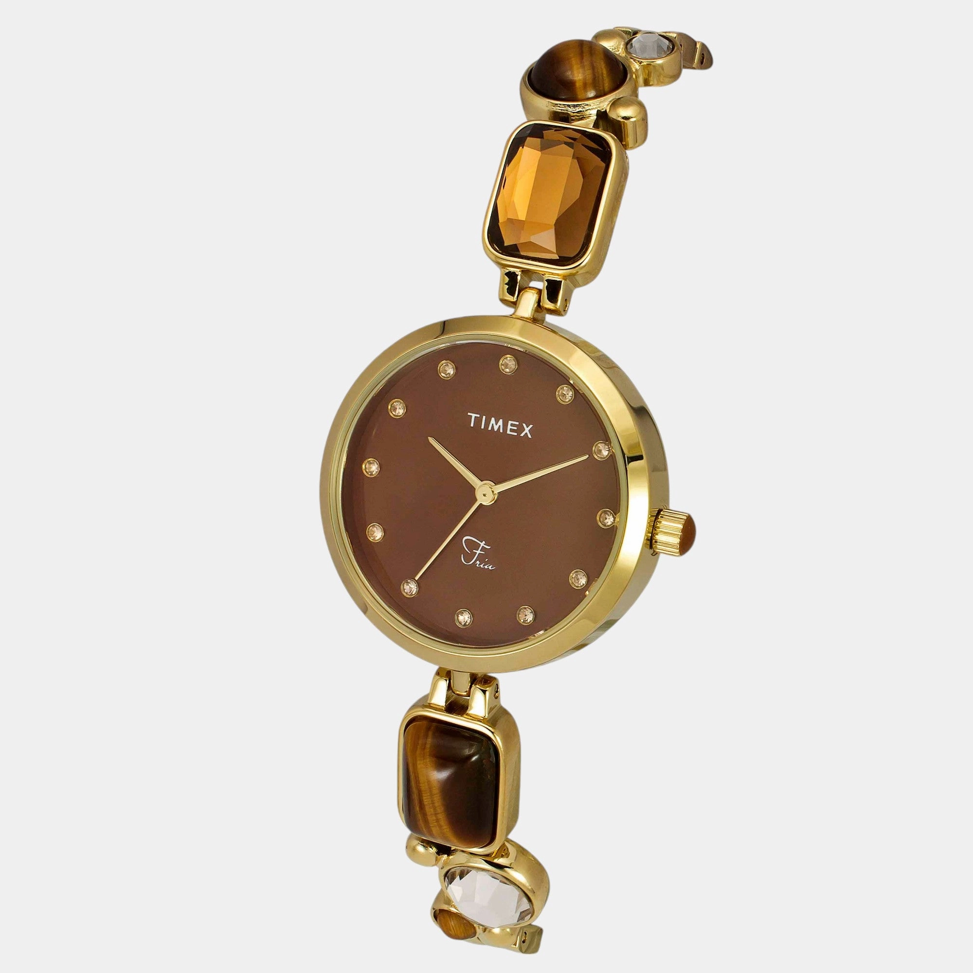 Women Quartz Brown Dial Analog Brass Watch TWEL17800