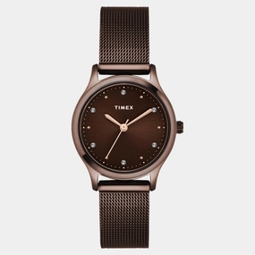 Women Quartz Brown Dial Analog Stainless Steel Watch TW0TL8718