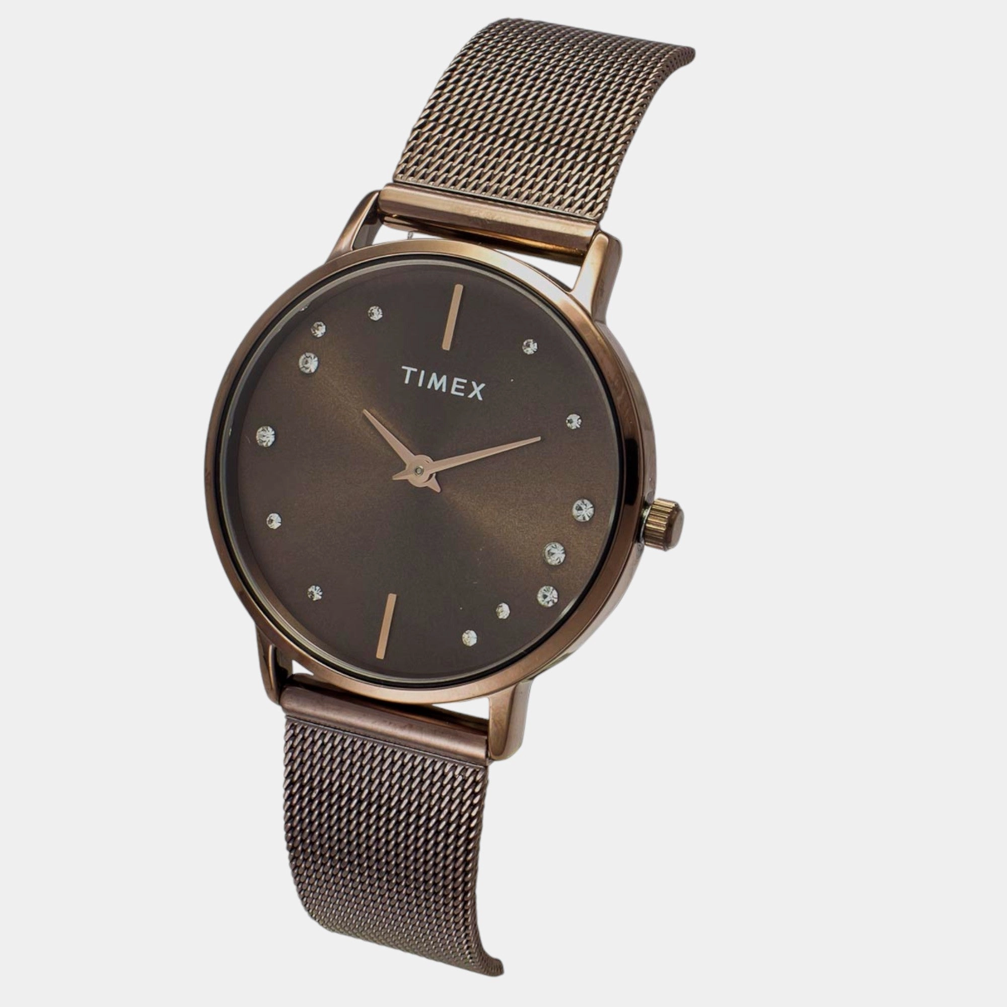 Women Quartz Brown Dial Analog Stainless Steel Watch TWEL15619