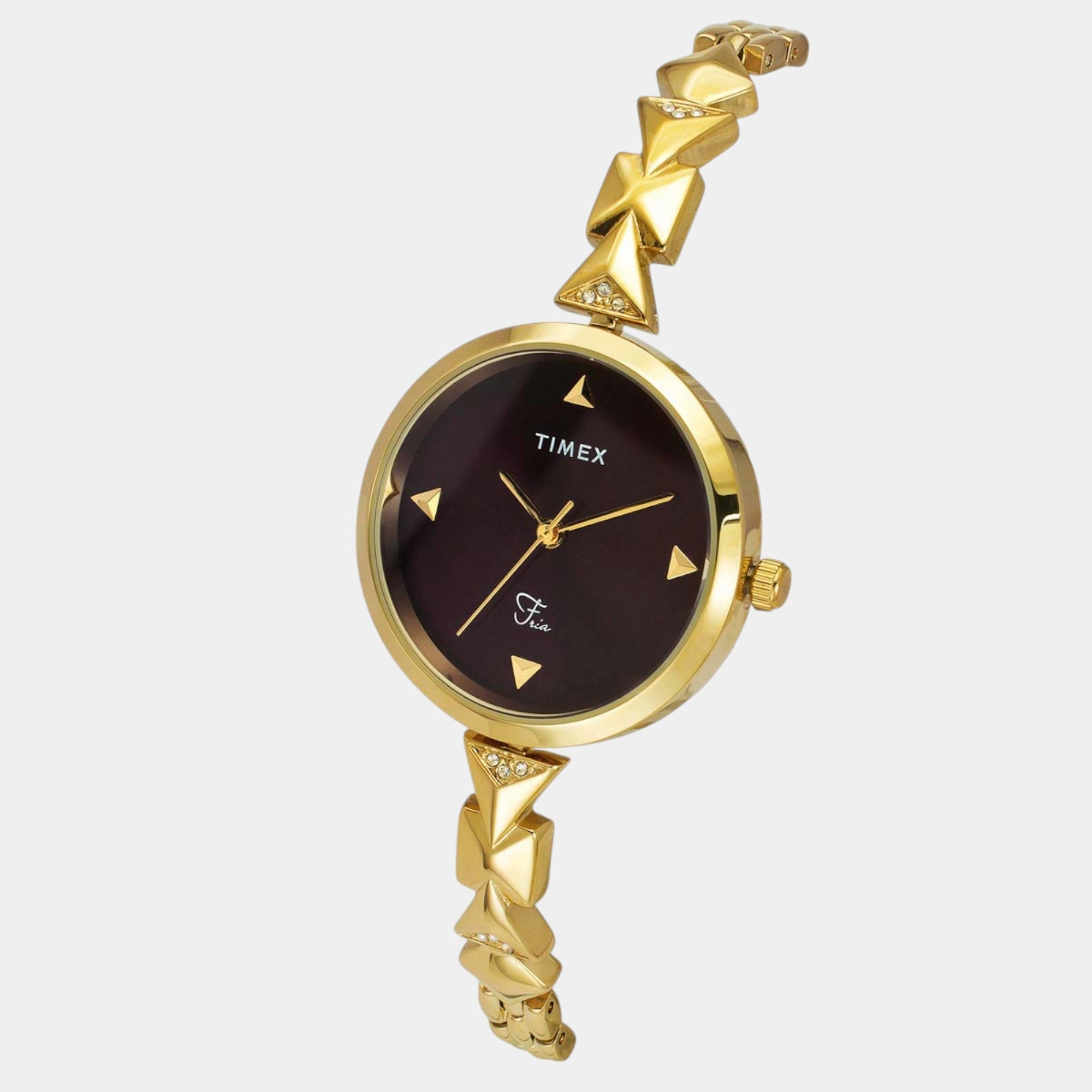 Women Quartz Burgundy Dial Analog Brass Watch TWEL18304
