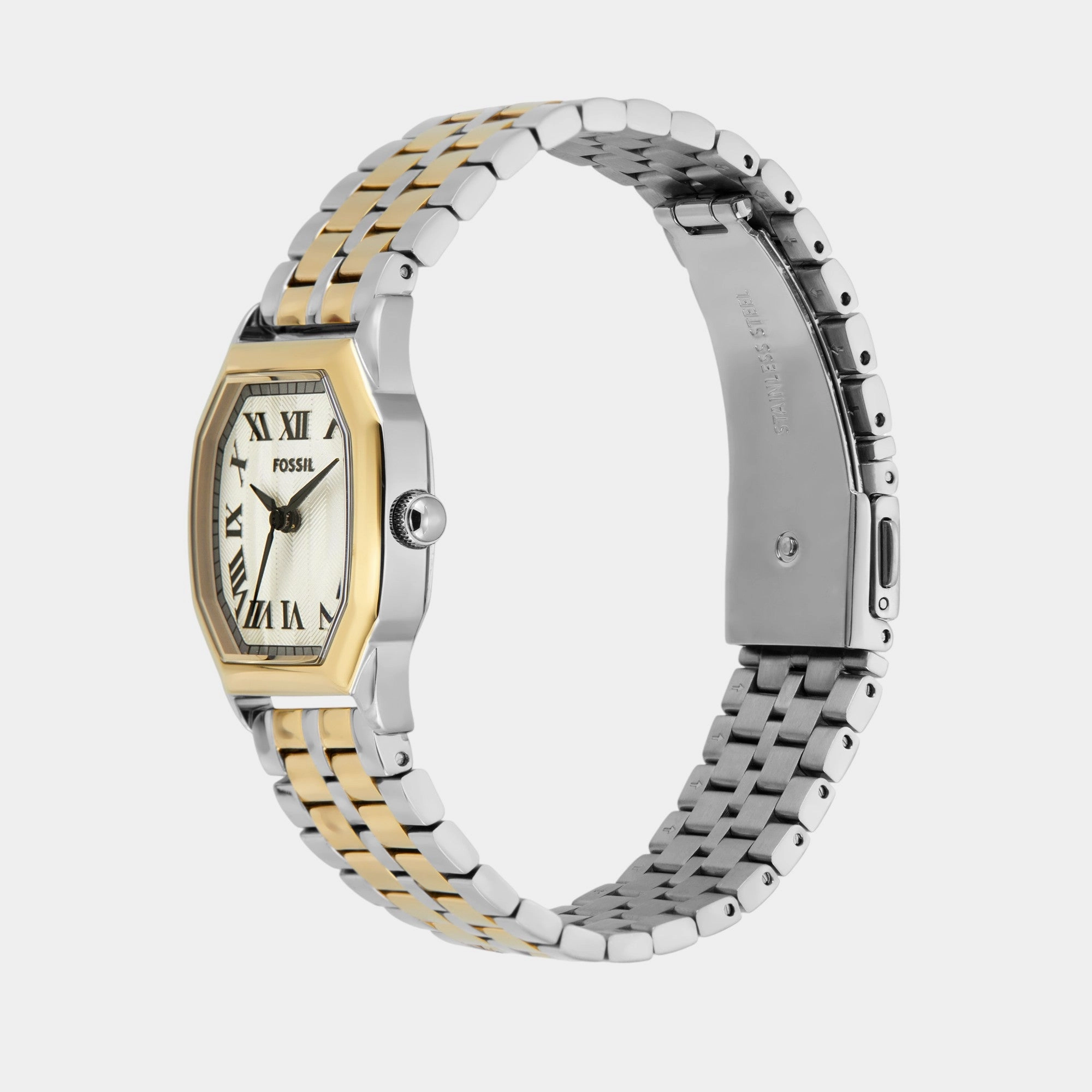 Women Quartz Cream Dial Analog Stainless Steel Watch ES5362