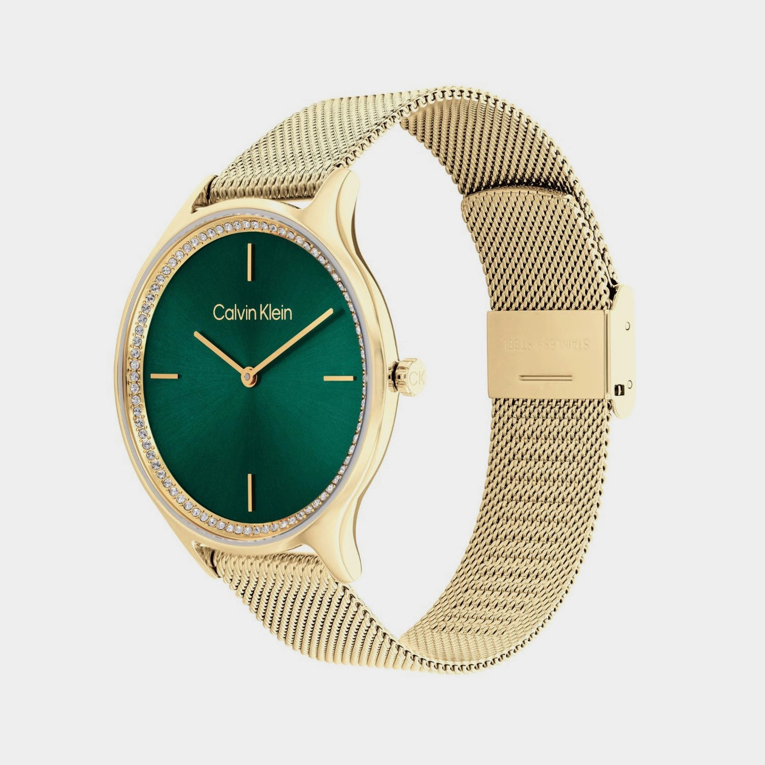 Women Quartz Dark Green Dial Analog Stainless Steel Watch 25100005