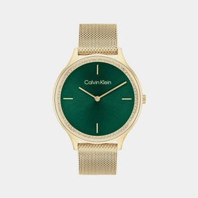 Women Quartz Dark Green Dial Analog Stainless Steel Watch 25100005