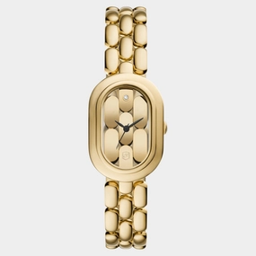 Women Quartz Gold Dial Analog Stainless Steel Watch ES5380