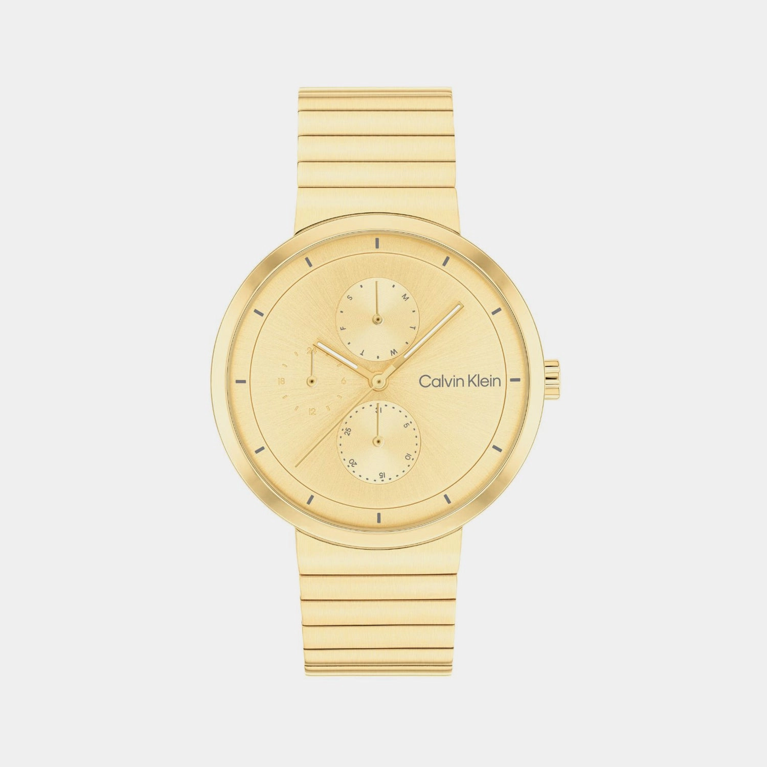 Women Quartz Gold Dial Multi-Function Stainless Steel Watch 25100030
