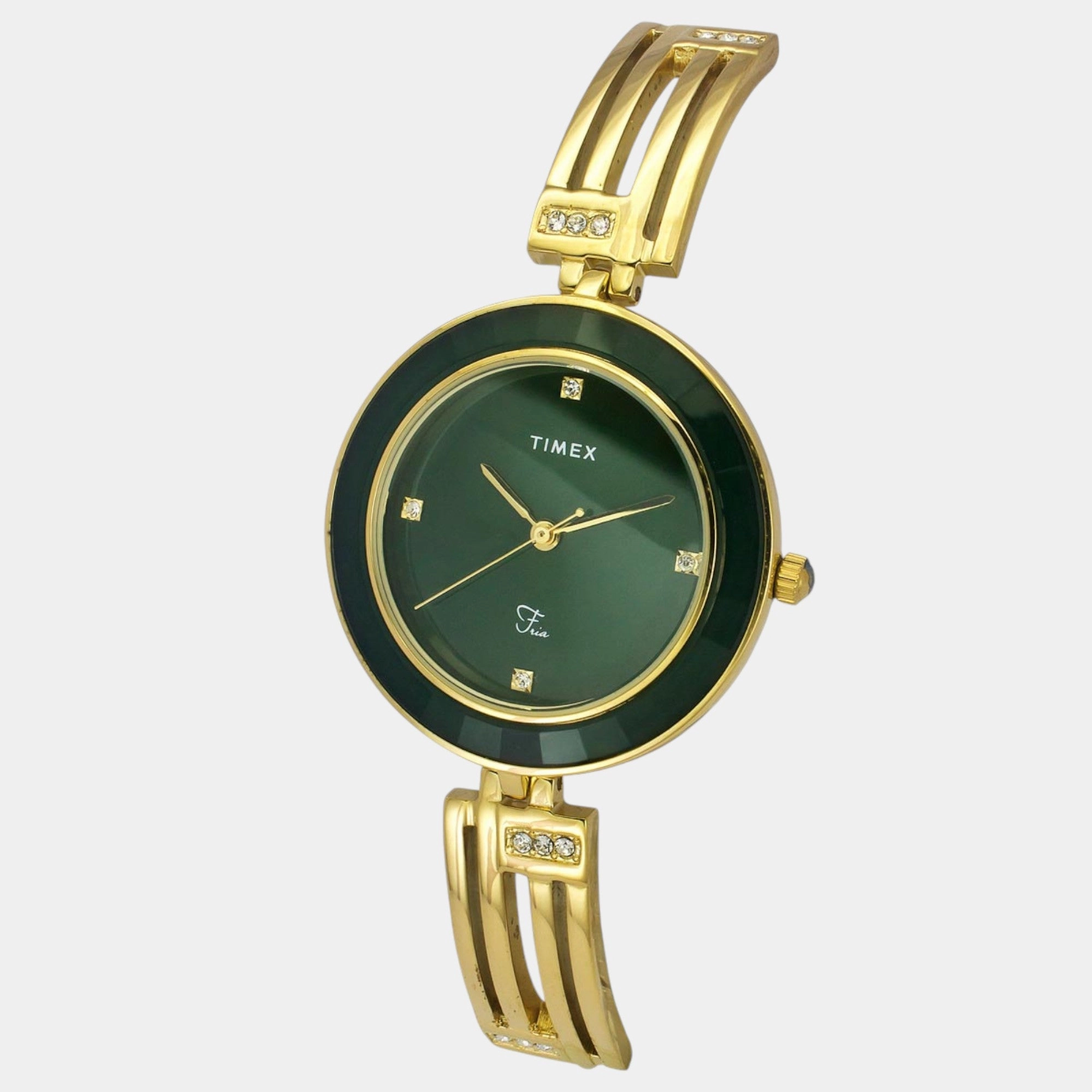Women Quartz Green Dial Analog Brass Watch TWEL16205