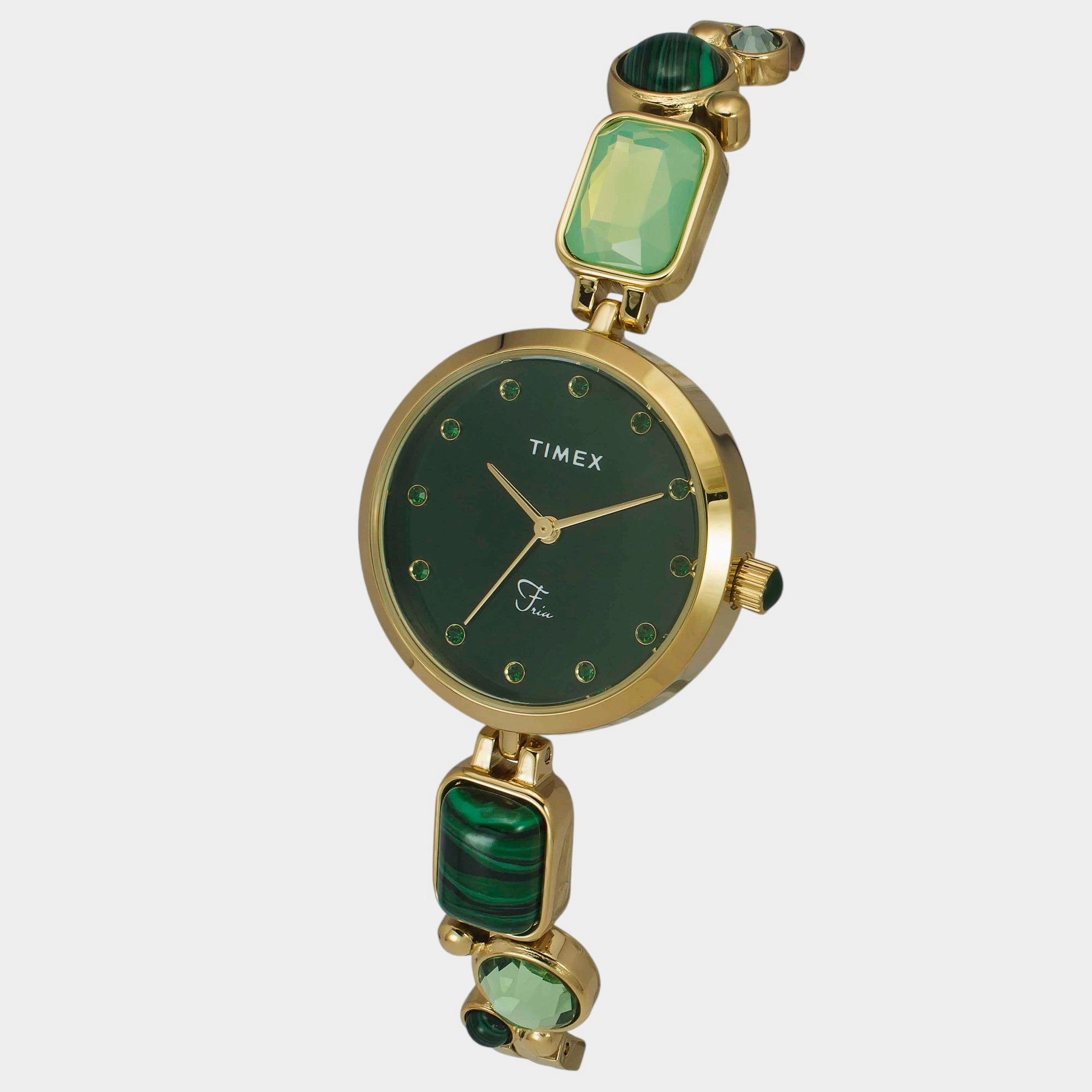 Women Quartz Green Dial Analog Brass Watch TWEL17801