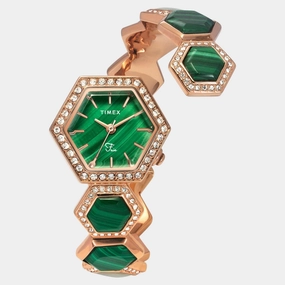 Women Quartz Green Dial Analog Brass Watch TWEL17901