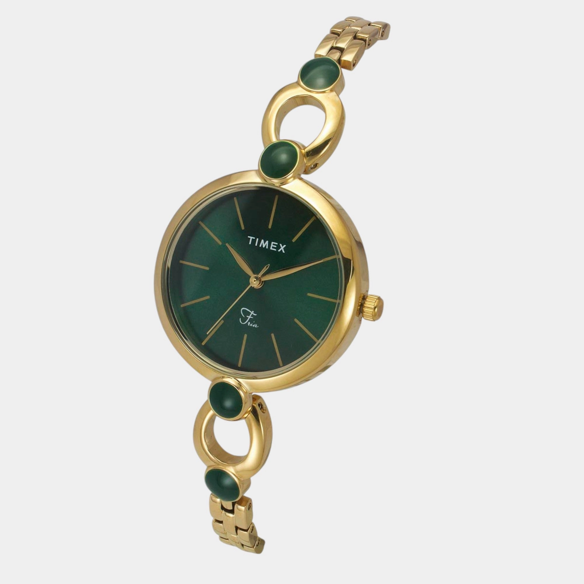 Women Quartz Green Dial Analog Brass Watch TWEL18104