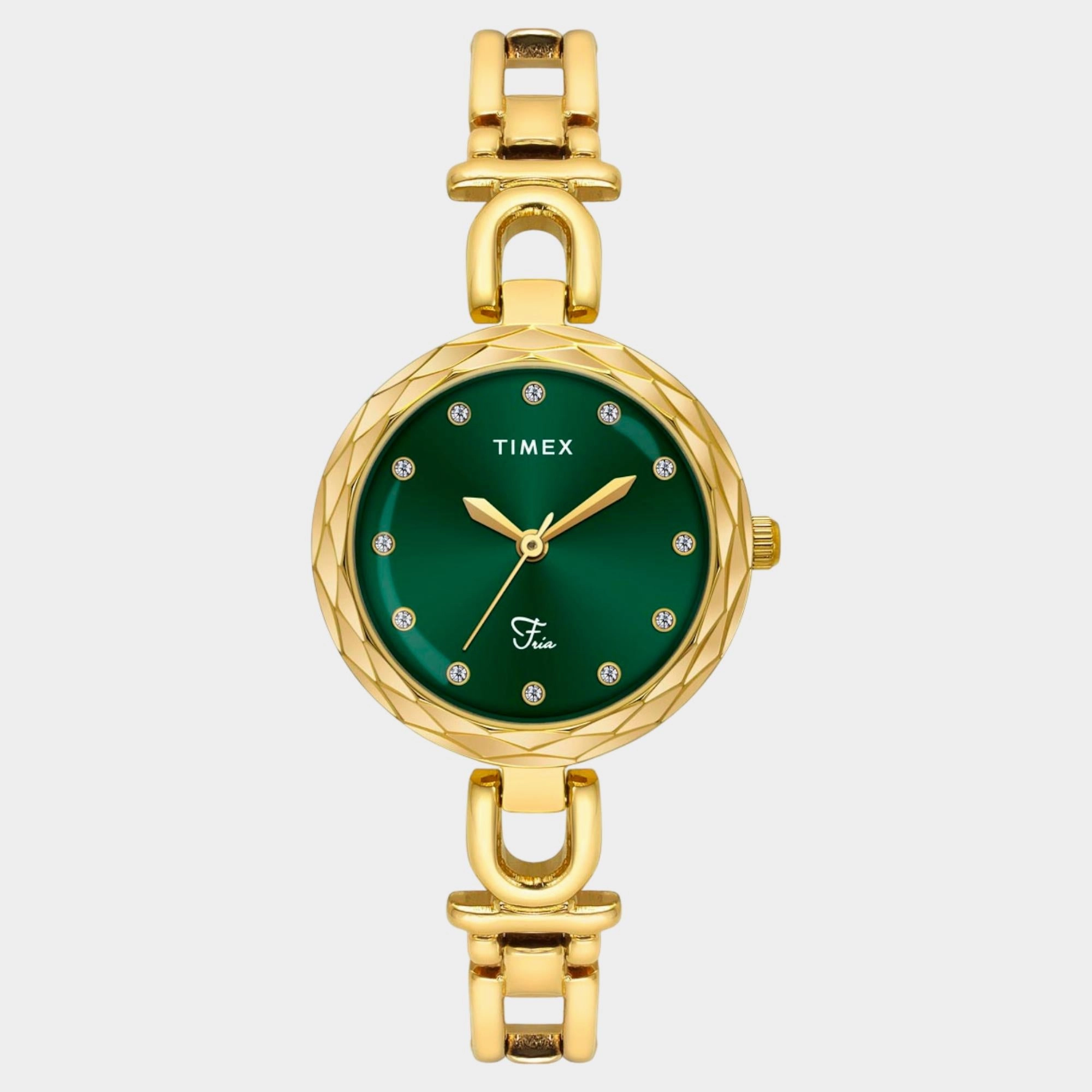 Women Quartz Green Dial Analog Brass Watch TWEL19900