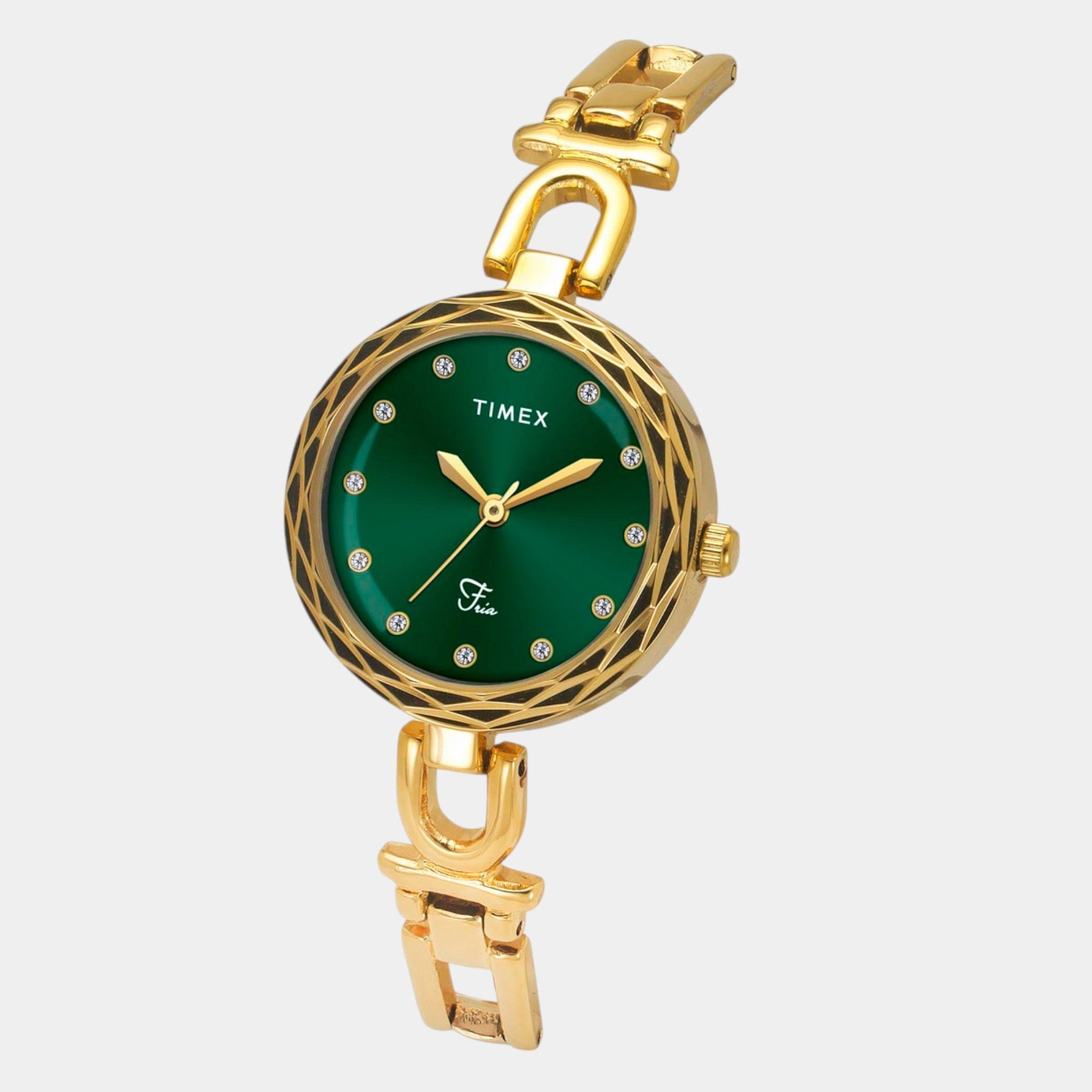 Women Quartz Green Dial Analog Brass Watch TWEL19900