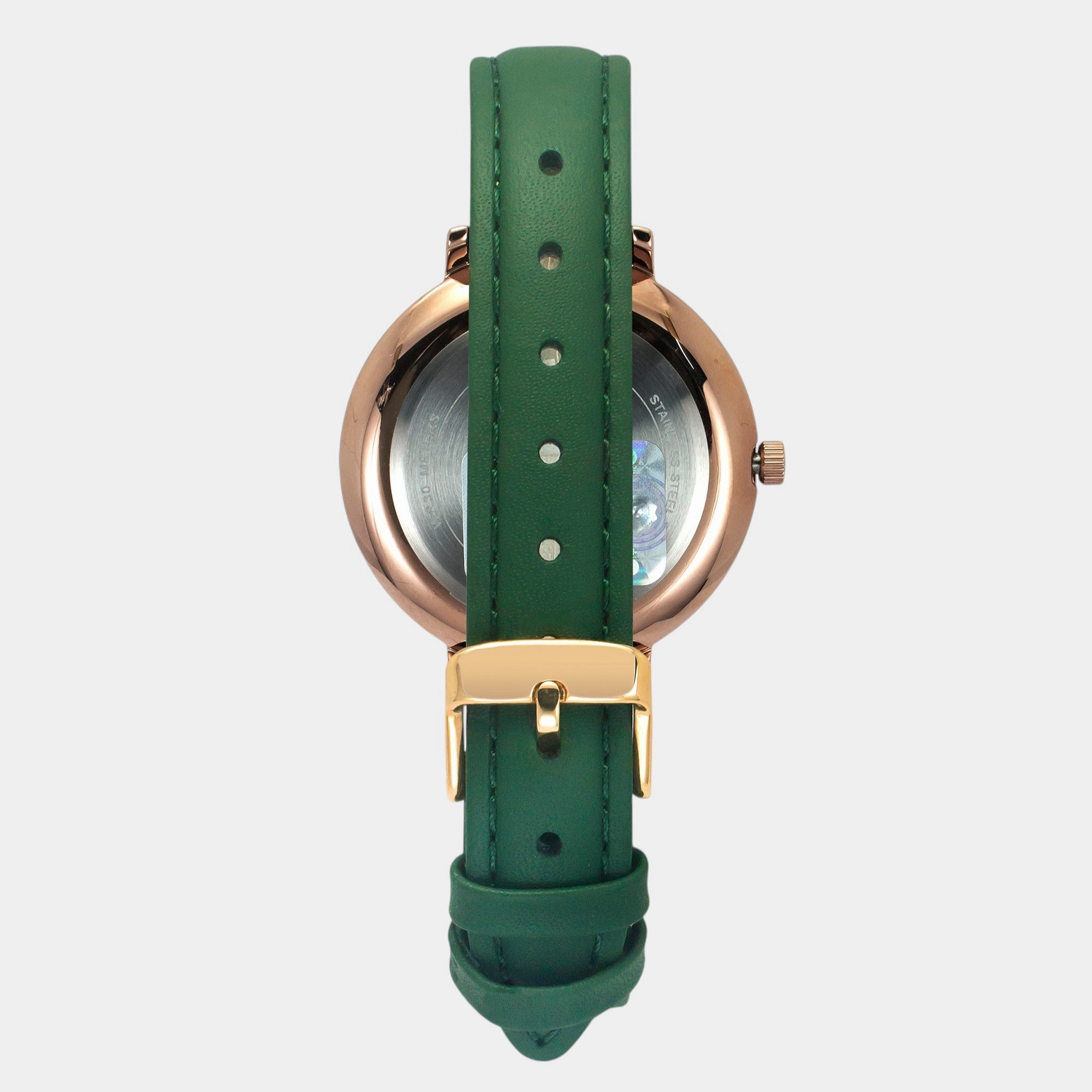 Women Quartz Green Dial Analog Leather Watch TWEL14713
