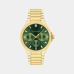 Women Quartz Green Dial Multi-Function Stainless Steel Watch 25100053