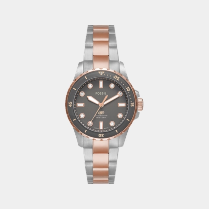 Women Quartz Grey Dial Analog Stainless Steel Watch ES5348