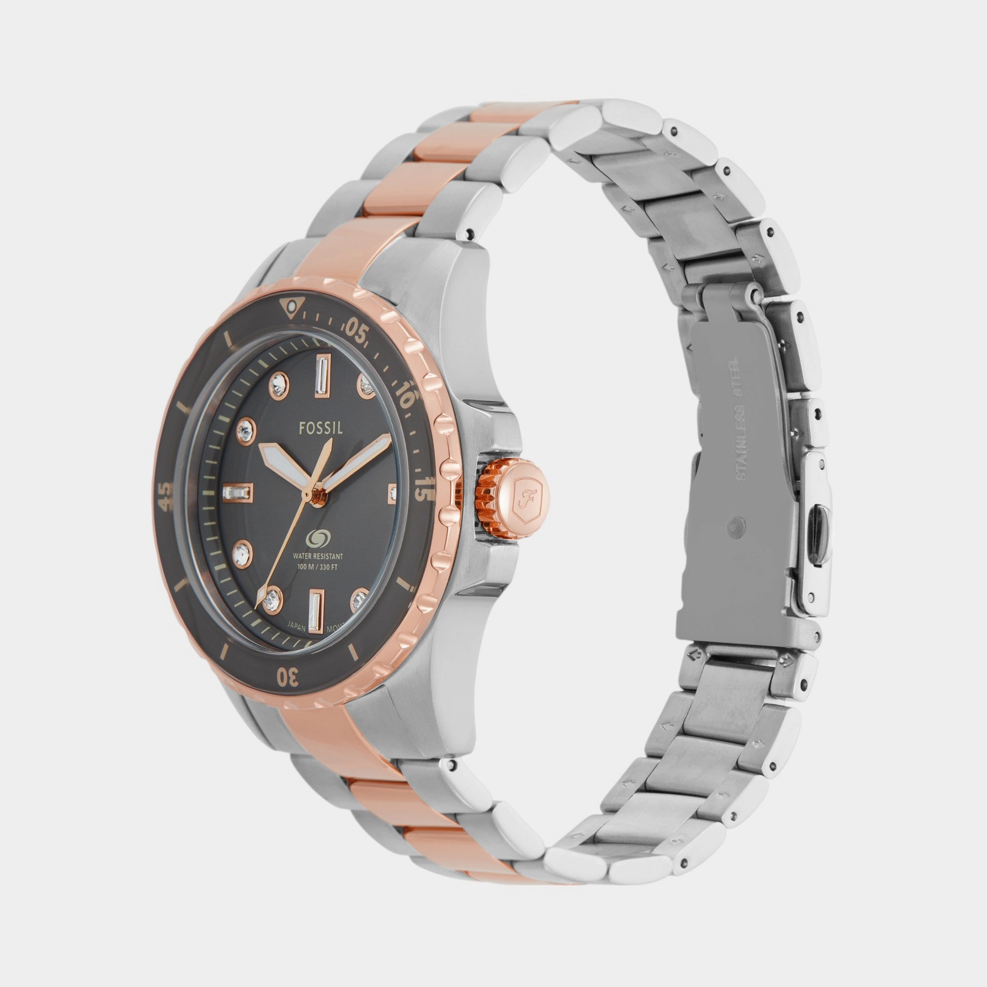 Women Quartz Grey Dial Analog Stainless Steel Watch ES5348