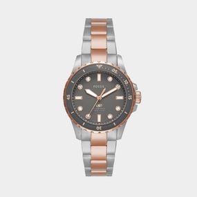 Women Quartz Grey Dial Analog Stainless Steel Watch ES5348
