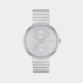 Women Quartz Ice Blue Dial Multi-Function Stainless Steel Watch 25100032