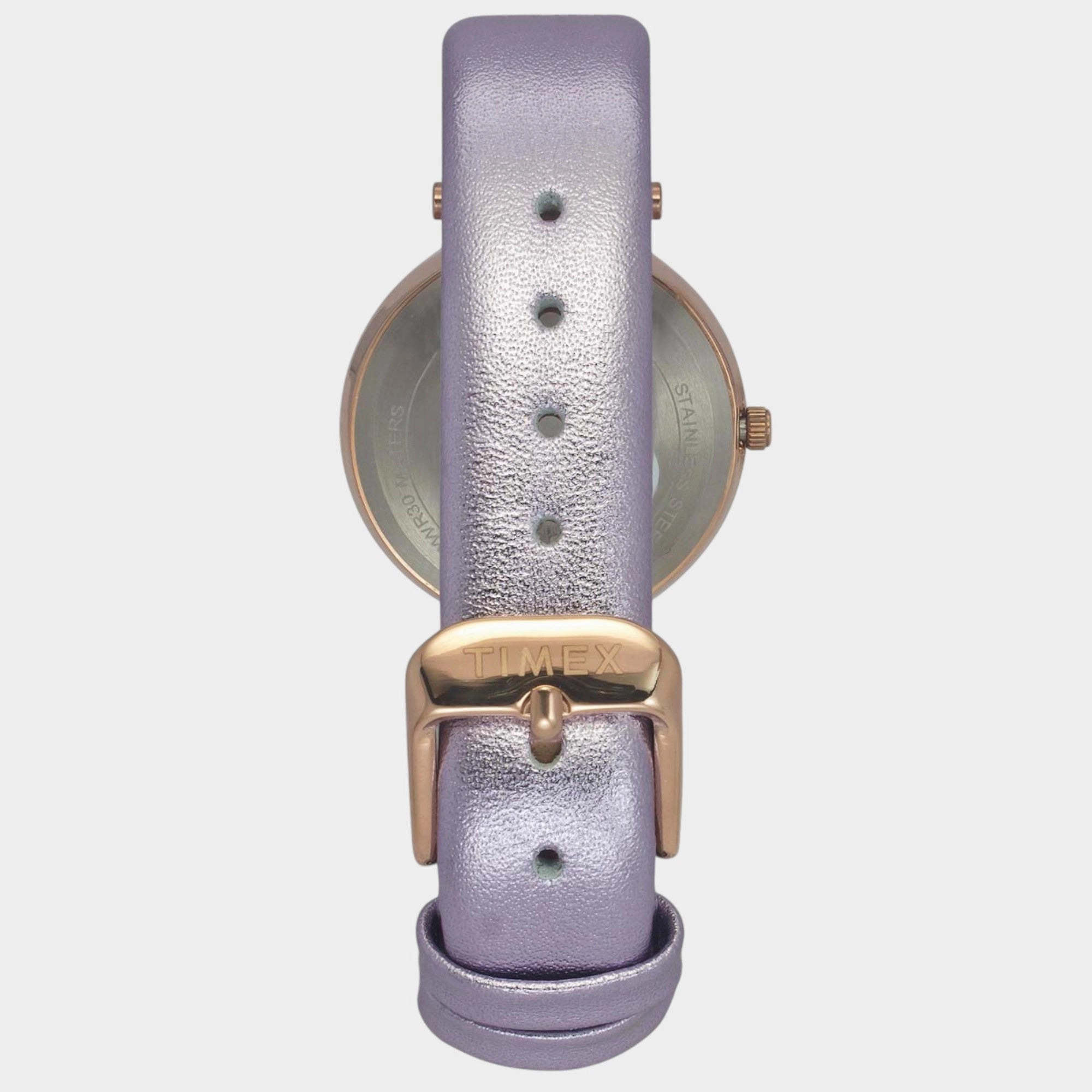 Women Quartz Lavender Dial Analog Leather Watch TWEL19200