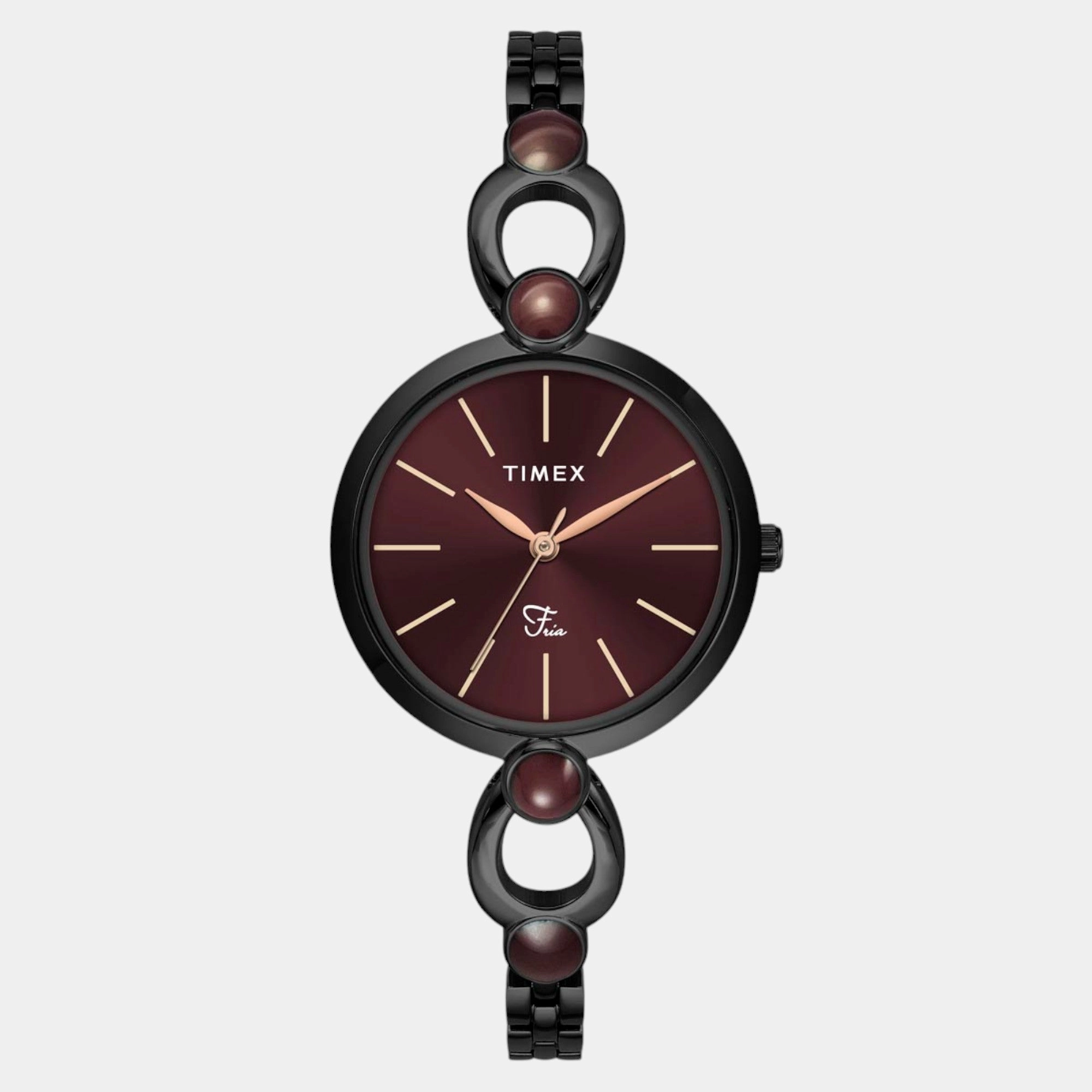 Women Quartz Maroon Dial Analog Brass Watch TWEL18107