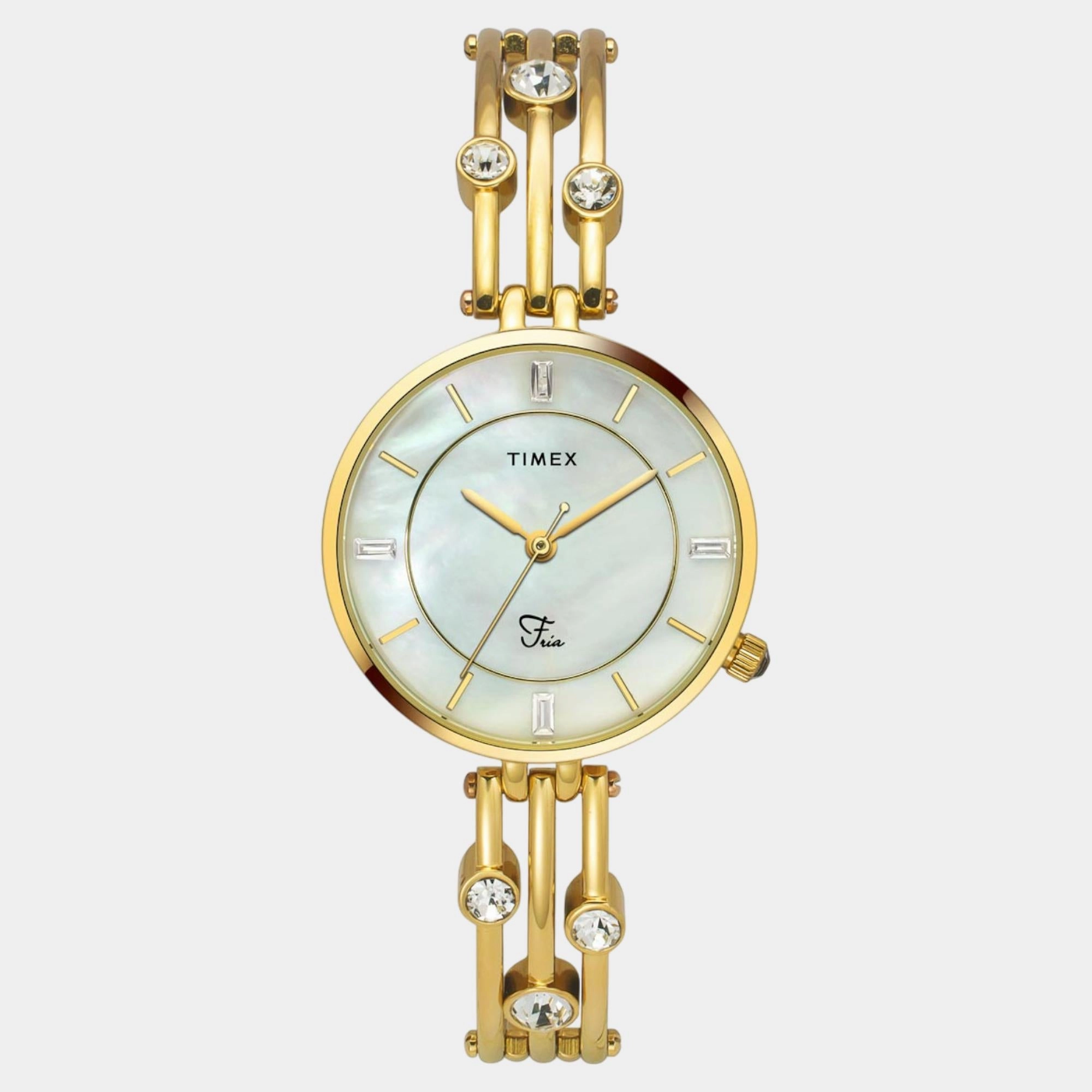 Women Quartz Mother of Pearl Dial Analog Brass Watch TWEL16004