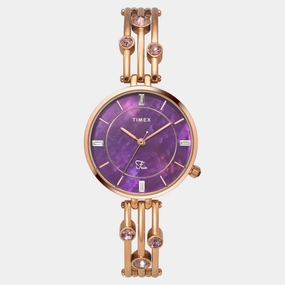 Women Quartz Mother of Pearl Dial Analog Brass Watch TWEL16005
