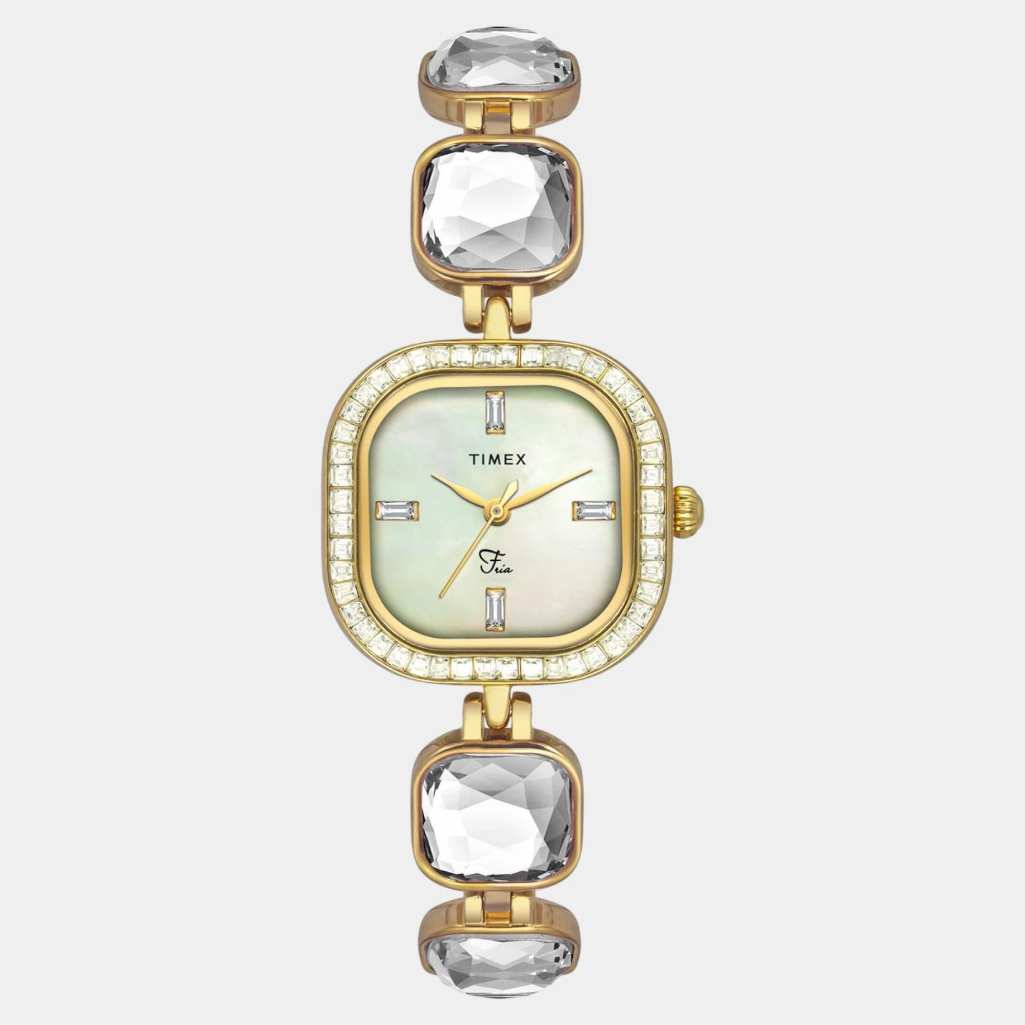 Women Quartz Mother of Pearl Dial Analog Brass Watch TWEL17106