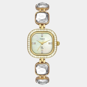 Women Quartz Mother of Pearl Dial Analog Brass Watch TWEL17106