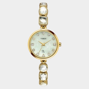 Women Quartz Mother of Pearl Dial Analog Brass Watch TWEL17304