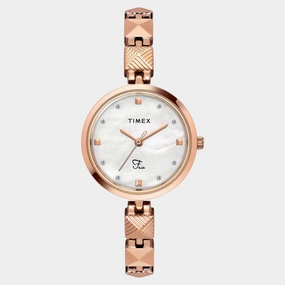 Women Quartz Mother of Pearl Dial Analog Brass Watch TWEL18309