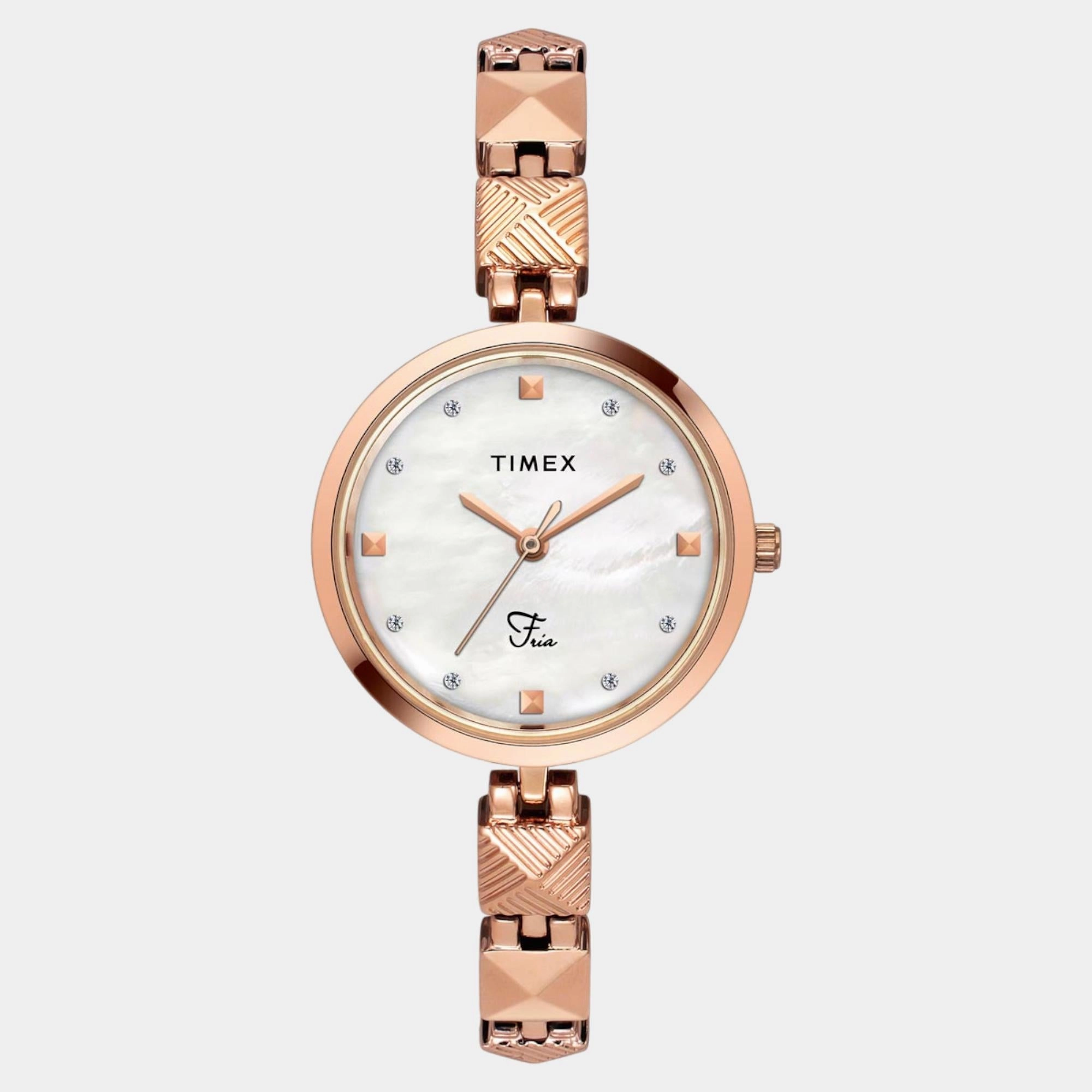 Women Quartz Mother of Pearl Dial Analog Brass Watch TWEL18309