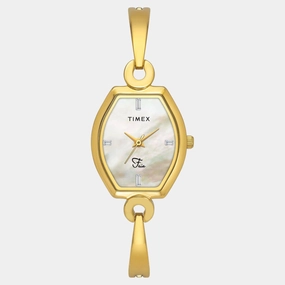 Women Quartz Mother of Pearl Dial Analog Brass Watch TWEL19701