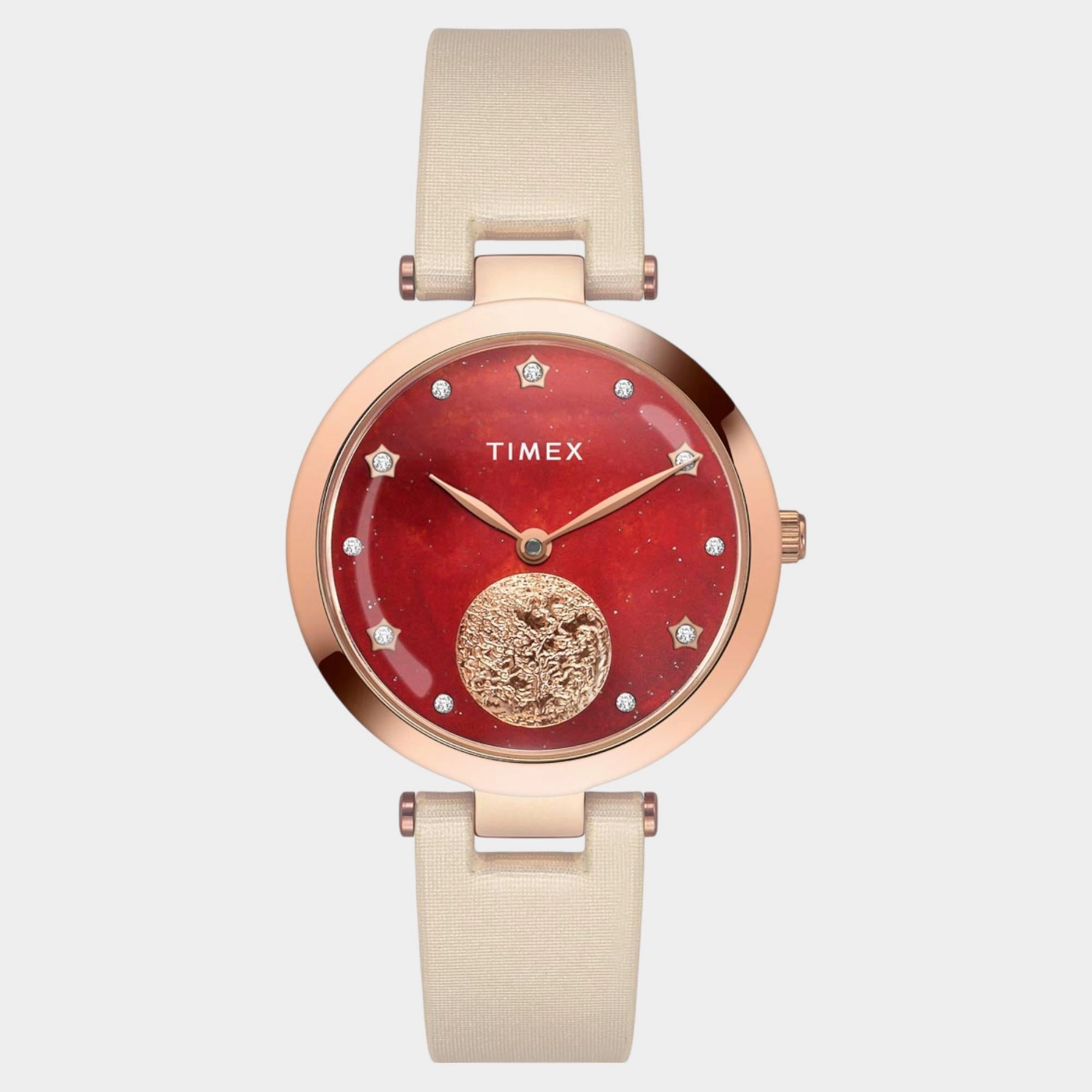 Women Quartz Orange Dial Analog Leather Watch TWEL19201