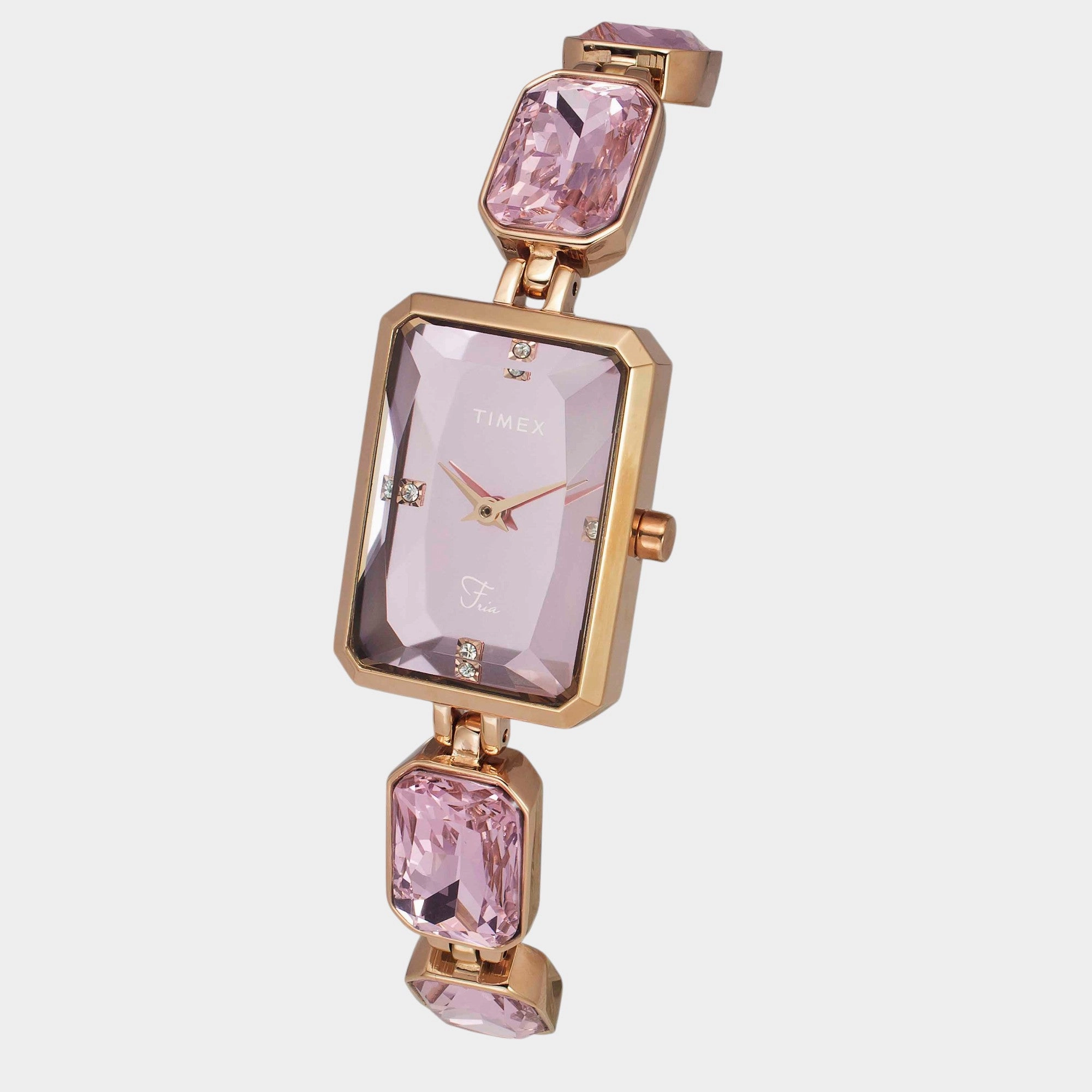 Women Quartz Pink Dial Analog Brass Watch TWEL16906