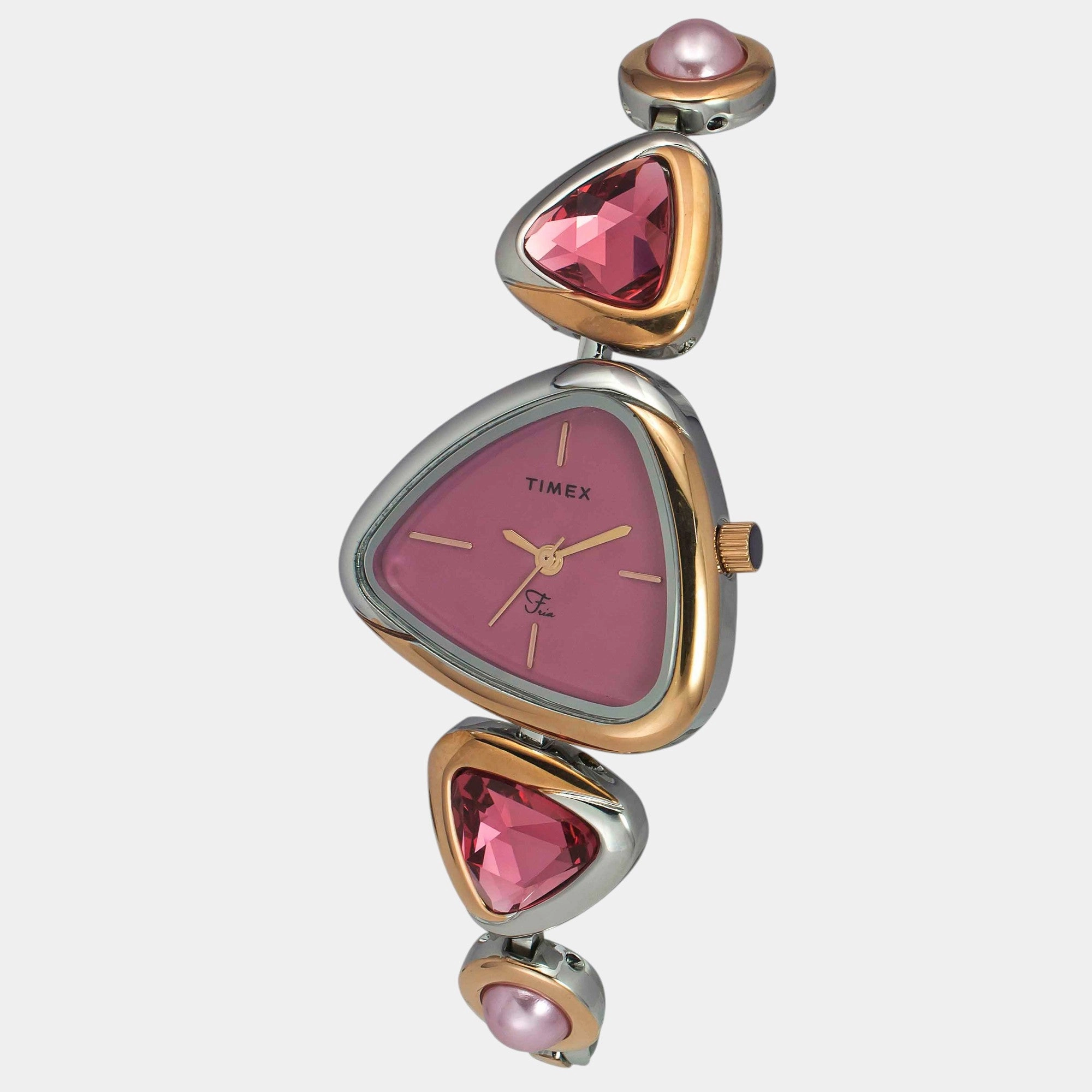 Women Quartz Pink Dial Analog Brass Watch TWEL17700