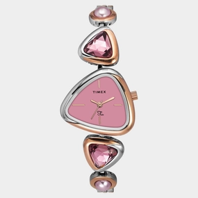 Women Quartz Pink Dial Analog Brass Watch TWEL17700