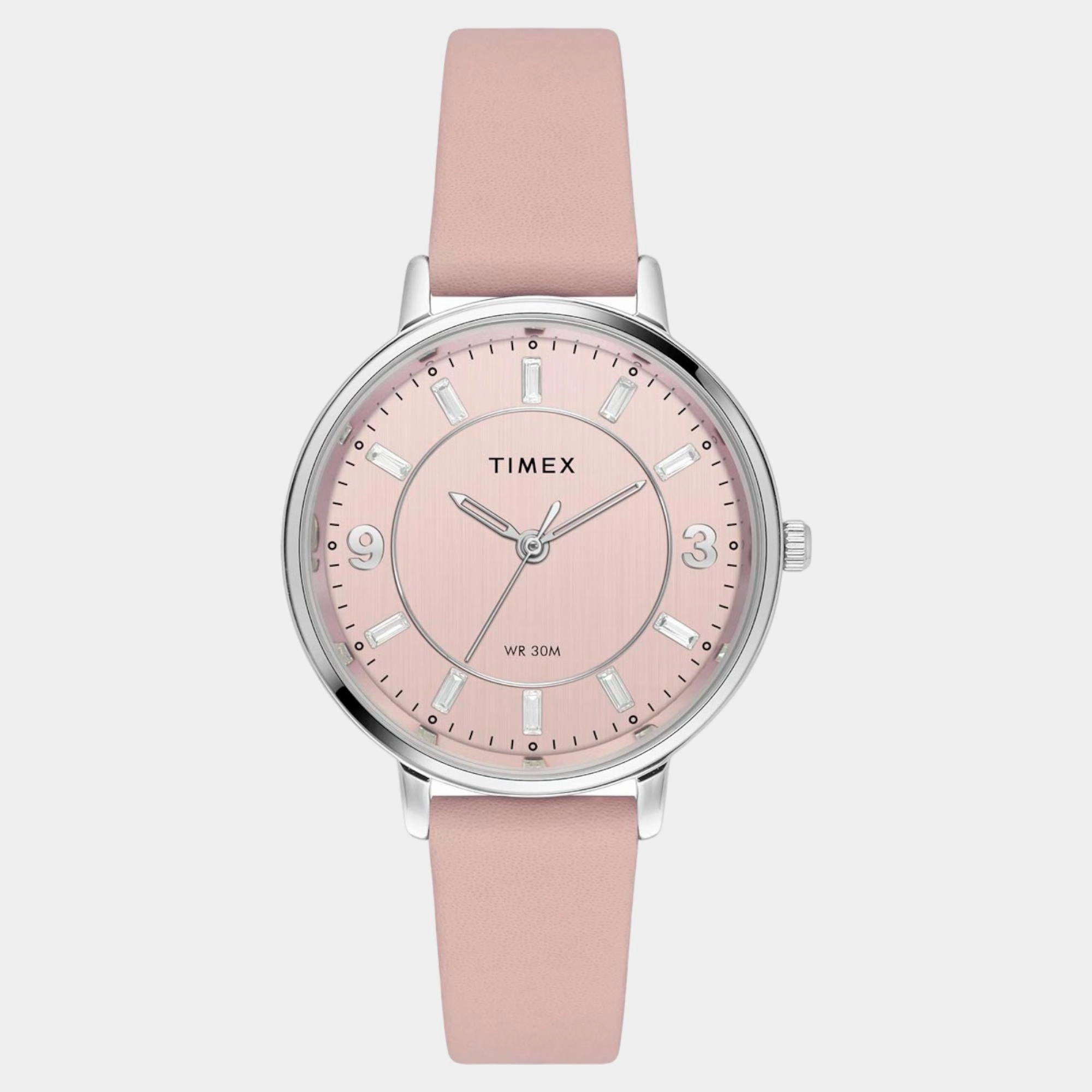 Women Quartz Pink Dial Analog Leather Watch TWEL15816
