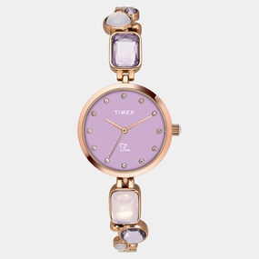 Women Quartz Purple Dial Analog Brass Watch TWEL17803