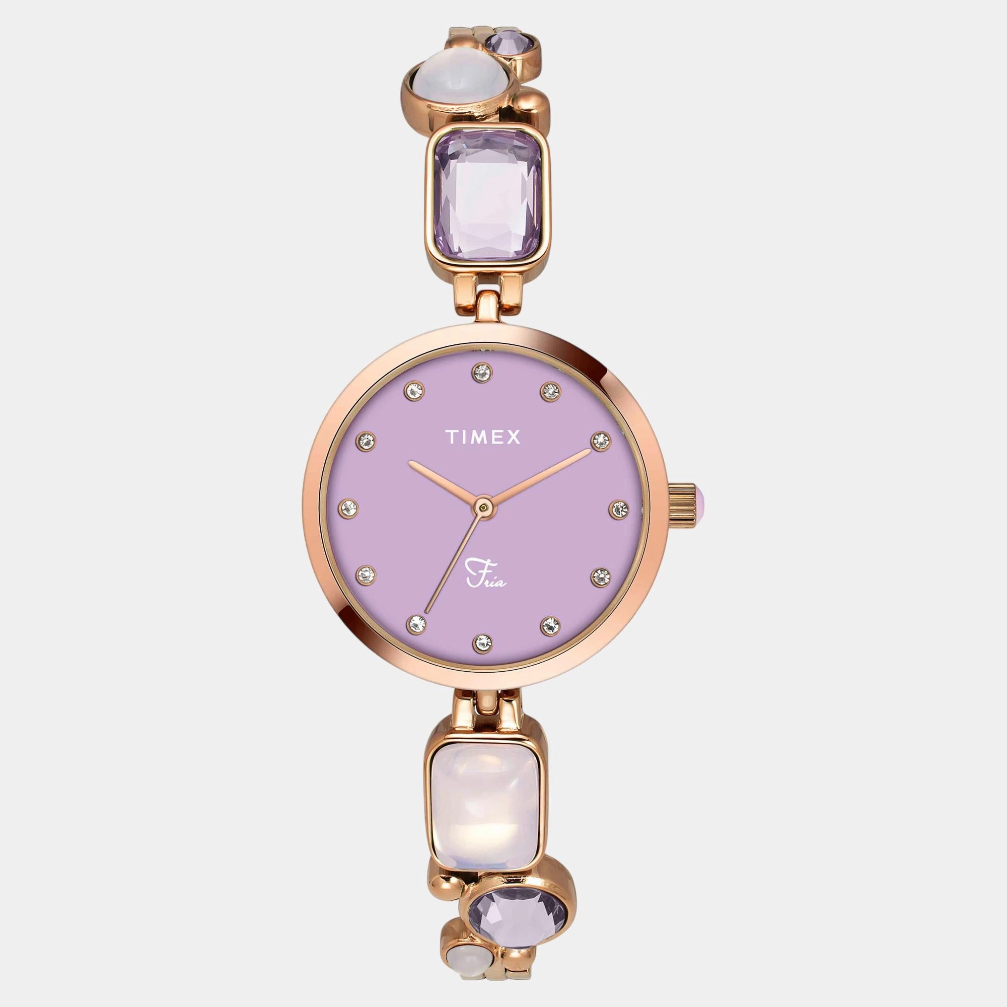 Women Quartz Purple Dial Analog Brass Watch TWEL17803